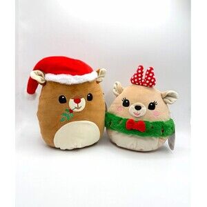 Squishmallow Rudolph & Clarice the Rudolph‎ The Red Nosed Reindeer Set 8”